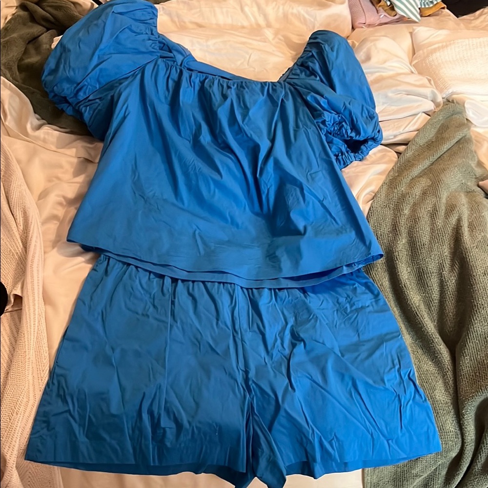Alex Marie Vibrant Blue Puff Sleeve Ensemble